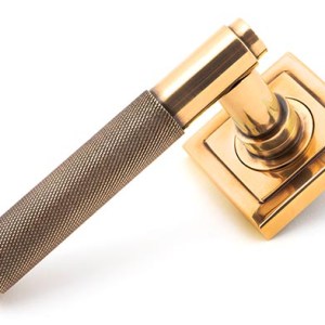 FROM THE ANVILĀ® Polished Bronze Brompton Lever on Rose Set (Square) - Unsprung