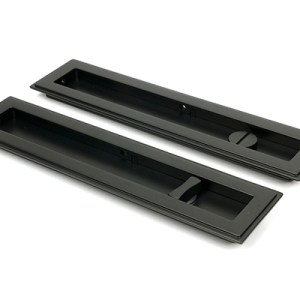 FROM THE ANVILĀ® Aged Bronze 250mm Art Deco Rectangular Pull - Privacy Set