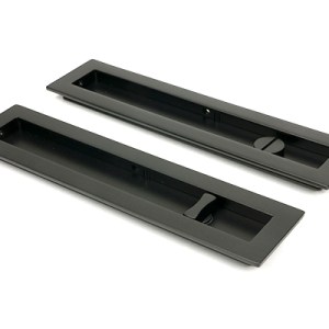 FROM THE ANVILĀ® Aged Bronze 250mm Plain Rectangular Pull - Privacy Set