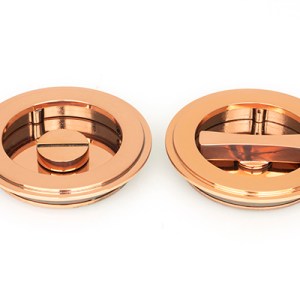 FROM THE ANVILĀ® Polished Bronze 75mm Art Deco Round Pull - Privacy Set