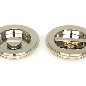 FROM THE ANVILĀ® Polished Nickel 75mm Art Deco Round Pull - Privacy Set