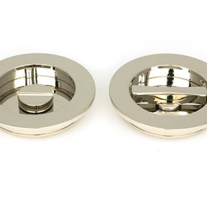 FROM THE ANVILĀ® Polished Nickel 75mm Plain Round Pull - Privacy Set