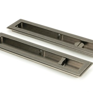 FROM THE ANVILĀ® Pewter 250mm Art Deco Rectangular Pull - Privacy Set