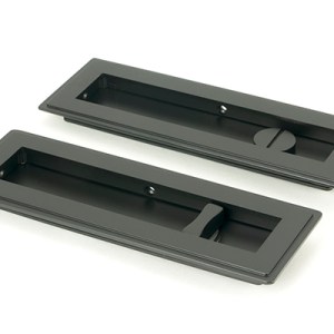 FROM THE ANVILĀ® Matt Black 175mm Art Deco Rectangular Pull - Privacy Set