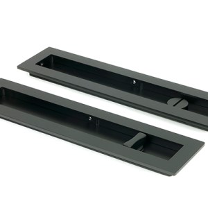 FROM THE ANVILĀ® Matt Black 250mm Plain Rectangular Pull - Privacy Set