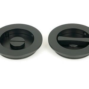 FROM THE ANVILĀ® Matt Black 75mm Plain Round Pull - Privacy Set