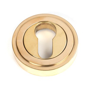 FROM THE ANVILĀ® Polished Brass Round Euro Escutcheon (Art Deco)