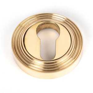 FROM THE ANVILĀ® Polished Brass Round Euro Escutcheon (Beehive)