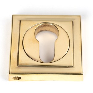 FROM THE ANVILĀ® Polished Brass Round Euro Escutcheon (Square)