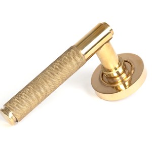 FROM THE ANVILĀ® Polished Brass Brompton Lever on Rose Set (Plain)