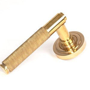 FROM THE ANVILĀ® Polished Brass Brompton Lever on Rose Set (Art Deco)