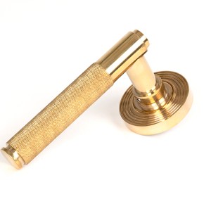 FROM THE ANVILĀ® Polished Brass Brompton Lever on Rose Set (Beehive)