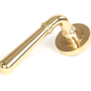 FROM THE ANVILĀ® Polished Brass Newbury Lever on Rose Set (Plain) - Unsprung