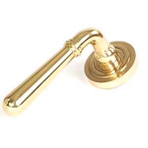 FROM THE ANVILĀ® Polished Brass Newbury Lever on Rose Set (Art Deco)