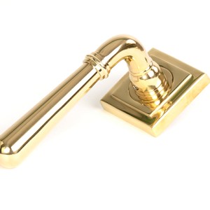 FROM THE ANVILĀ® Polished Brass Newbury Lever on Rose Set (Square)