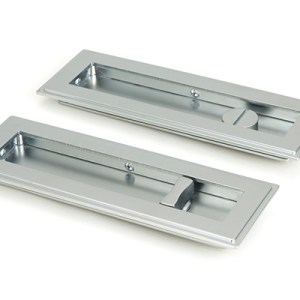 FROM THE ANVILĀ® Satin Chrome 175mm Art Deco Rectangular Pull - Privacy Set