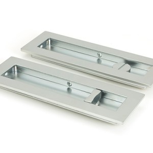 FROM THE ANVILĀ® Satin Chrome 175mm Plain Rectangular Pull - Privacy Set