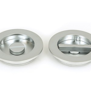 FROM THE ANVILĀ® Satin Chrome 75mm Plain Round Pull - Privacy Set