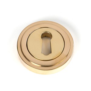FROM THE ANVILĀ® Polished Brass Round Escutcheon (Art Deco)
