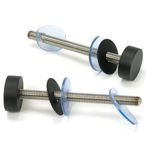 FROM THE ANVILĀ® Matt Black SS (304) 100mm Bolt Fixings for T Bar (2) - Offset