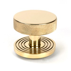 FROM THE ANVIL® Polished Brass Brompton Centre Door Knob (Beehive)