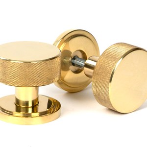 FROM THE ANVILĀ® Polished Brass Brompton Mortice/Rim Knob Set Knob (Art Deco)