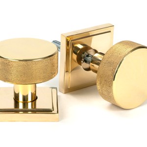 FROM THE ANVILĀ® Polished Brass Brompton Mortice/Rim Knob Set Knob (Square)