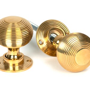 FROM THE ANVILĀ® Polished Brass Heavy Beehive Mortice/Rim Knob Set