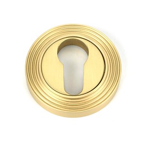 FROM THE ANVILĀ® Satin Brass Round Euro Escutcheon (Beehive)