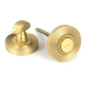 FROM THE ANVILĀ® Satin Brass Round Thumbturn Set (Beehive)