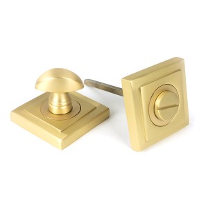 FROM THE ANVILĀ® Satin Brass Round Thumbturn Set (Square)