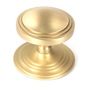 FROM THE ANVIL® Satin Brass Art Deco Centre Door Knob