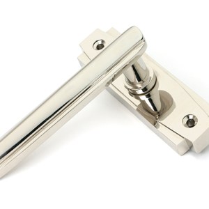 FROM THE ANVIL® Polished Nickel Art Deco Lever on Rose Set