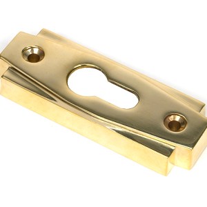 FROM THE ANVILĀ® Polished Brass Art Deco Euro Escutcheon