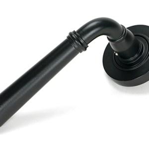 FROM THE ANVILĀ® Matt Black Newbury Lever on Rose Set (Plain) - Unsprung