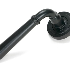 FROM THE ANVILĀ® Matt Black Newbury Lever on Rose Set (Art Deco) - Unsprung