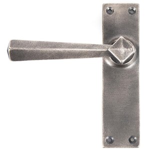 FROM THE ANVIL® Antique Pewter Straight Lever Latch Set