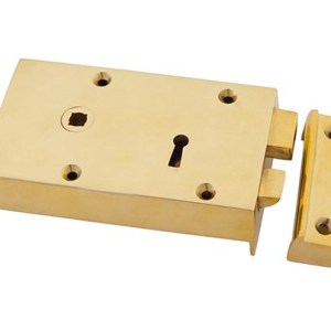 FROM THE ANVILĀ® Polished Brass Left Hand Rim Lock - Small