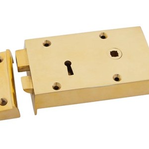 FROM THE ANVILĀ® Polished Brass Right Hand Rim Lock - Small