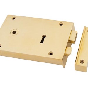 FROM THE ANVILĀ® Polished Brass Left Hand Rim Lock - Large