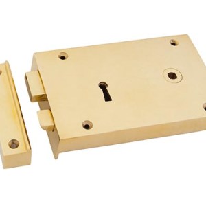 FROM THE ANVILĀ® Polished Brass Right Hand Rim Lock - Large
