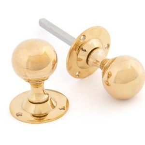 FROM THE ANVILĀ® Polished Brass Ball Mortice Knob Set