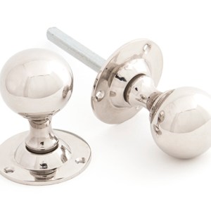 FROM THE ANVILĀ® Polished Nickel Ball Mortice Knob Set