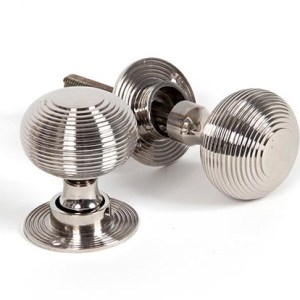 FROM THE ANVILĀ® Polished Nickel Beehive Mortice/Rim Knob Set