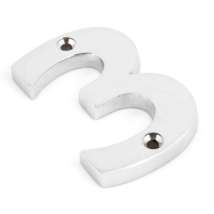 FROM THE ANVIL® Polished Chrome Numeral 3