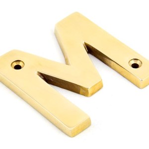 FROM THE ANVIL® Polished Brass Letter M