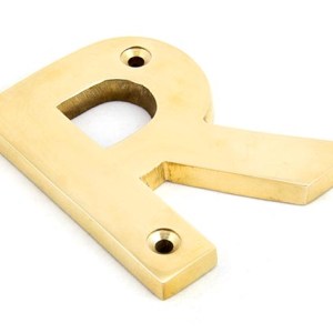 FROM THE ANVIL® Polished Brass Letter R
