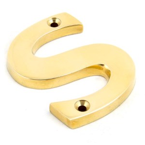 FROM THE ANVIL® Polished Brass Letter S
