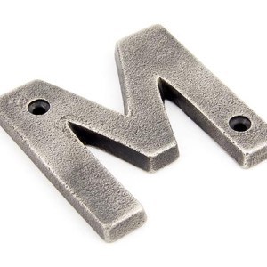 FROM THE ANVIL® Antique Pewter Letter M