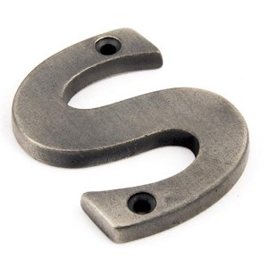 FROM THE ANVIL® Antique Pewter Letter S